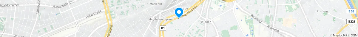 Kartendarstellung des Standorts für Apotheke an der Kettenbrücke in 1050 Wien